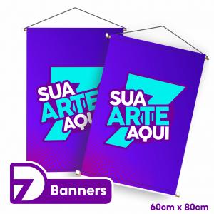 Banner 60x80cm - Personalizado Lona 60x80cm 4x0  Madeira e cordinha 