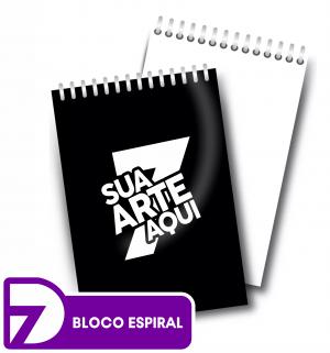 Bloco de Anotação Espiral - Personalizado Capa couchê 250g - Espiral  Sua Arte Personalizada  Corte reto Miolo com 30 Folhas