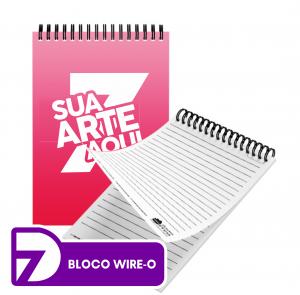 Bloco de Anotação Wire-o - Personalizado Capa couchê 250g - Wire-o  Sua Arte Personalizada  Corte reto Miolo com 30 Folhas