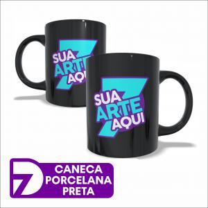 Caneca Preta - Personalizada Porcelana Personalizado Sua Arte Personalizada   