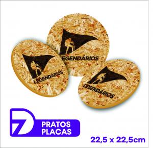 Placa Prato LGND 22,5x22,5cm - Personalizado Madeira OSB 22,5x22,5  Gravação Laser Legendarios Prato Decorativo