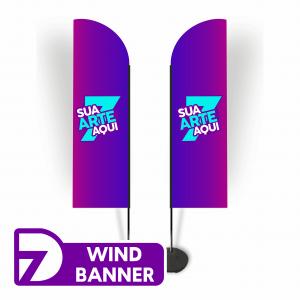 Windbanner - Personalizado Estrutura metálica - Tecido Oxford 70x280 4x0   